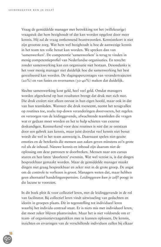 Leidinggeven kun je zelf
