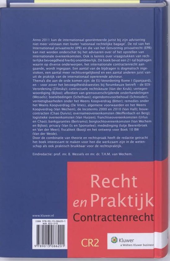 Recht en praktijk CR2 - Contracteren in de internationale praktijk