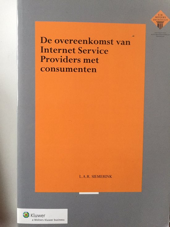 De overeenkomst van Internet Service Providers met consument