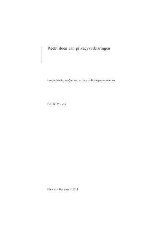 Recht doen aan Privacyverklaringen