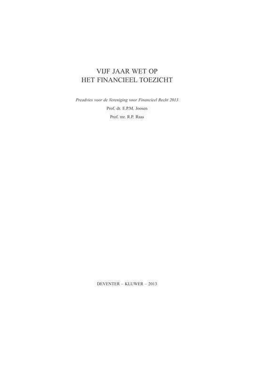 Vijf jaar Wet op het financieel toezicht
