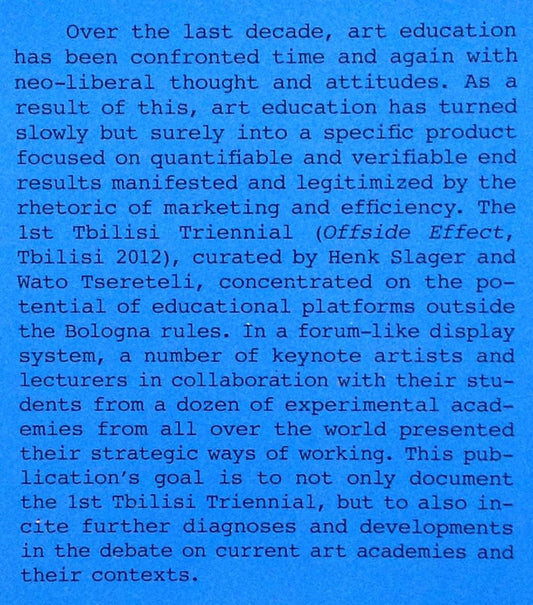 Offside Effect - Academy as Exhibition - 1st Tbilisi Triennial