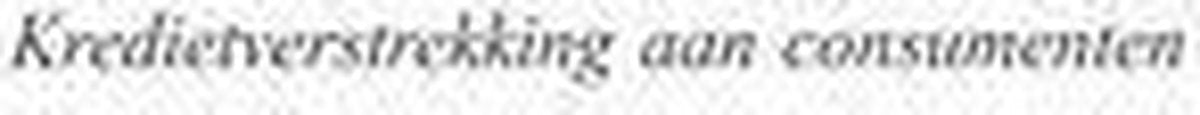 Kredietverstrekking aan consumenten