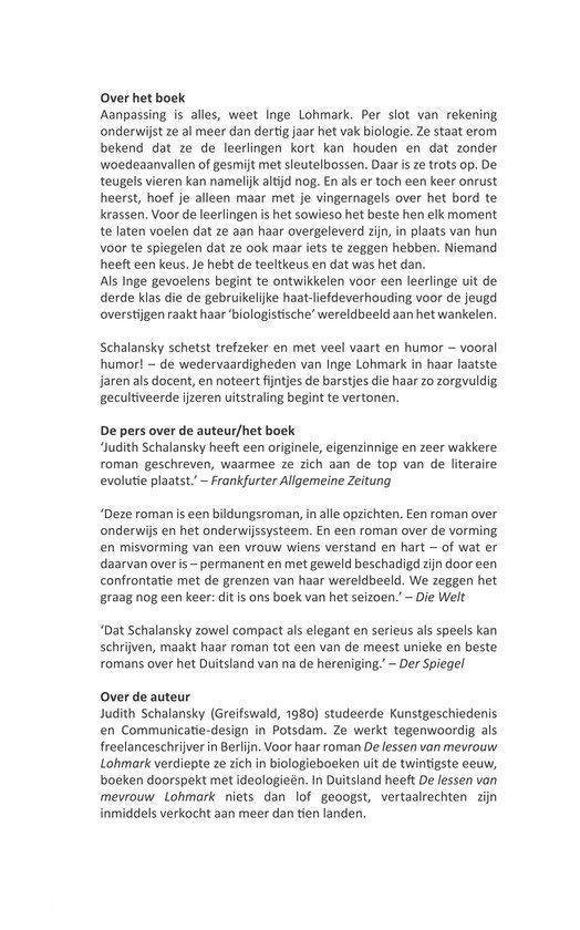 De lessen van mevrouw Lohmark
