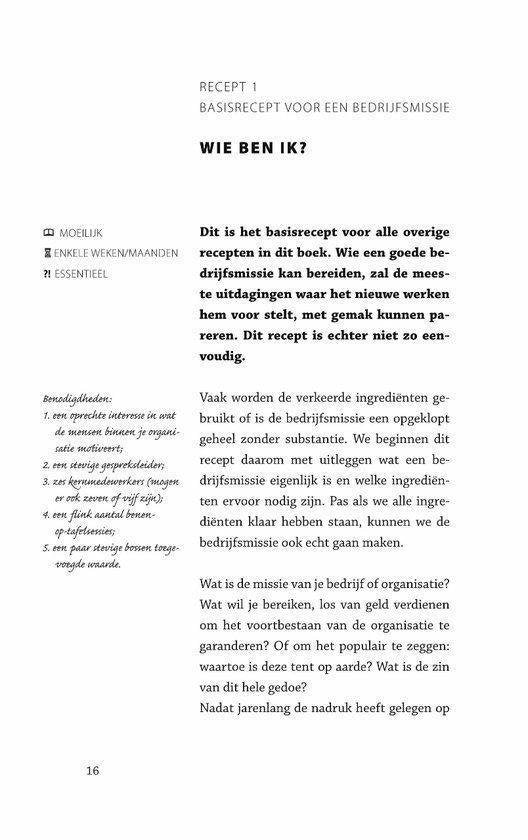 Klein receptenboek voor het nieuwe werken