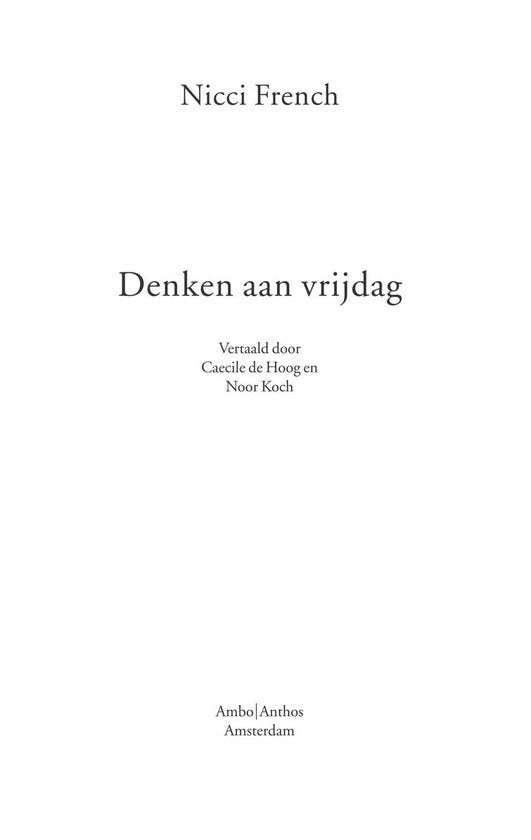 Frieda Klein 5 - Denken aan vrijdag