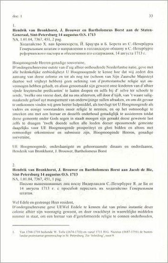 De Hollandse Hervormde Kerk in Sint-Petersburg 1 1713-1877