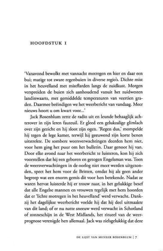 De lijst van meneer Rosenblum