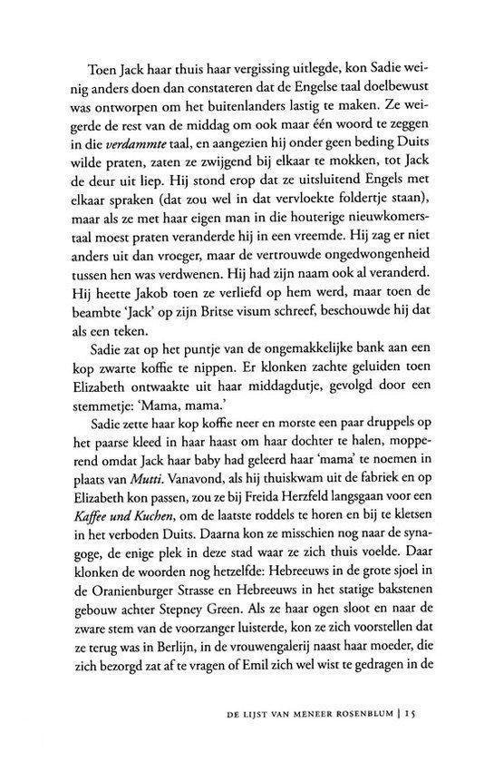 De lijst van meneer Rosenblum