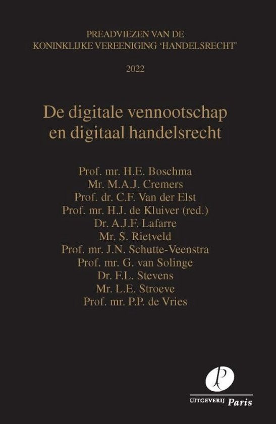 Preadviezen Koninklijke Vereeniging Handelsrecht - De digitale vennootschap en digitaal handelsrecht