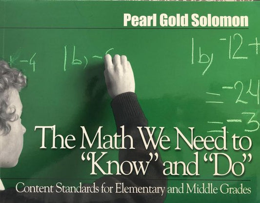 The Math We Need to ''Know'' and ''Do''