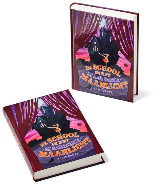 De school in het magische maanlicht