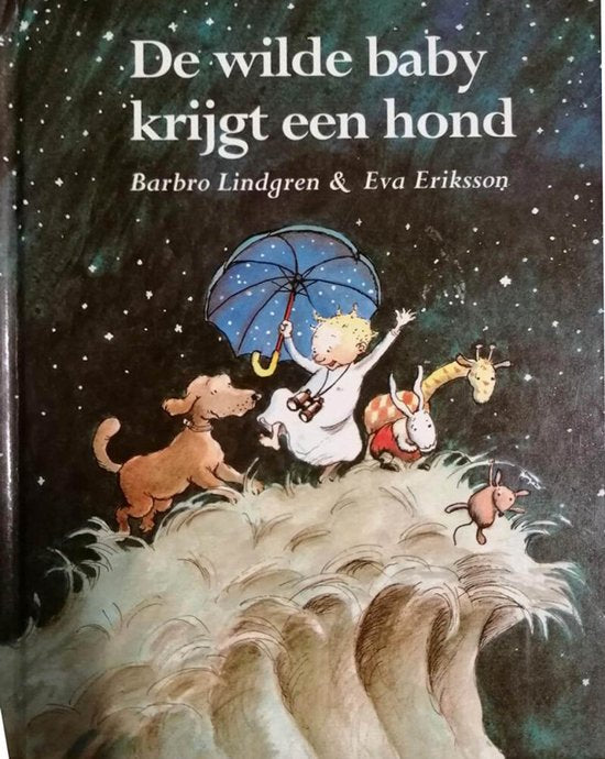 De wilde baby krijgt een hond