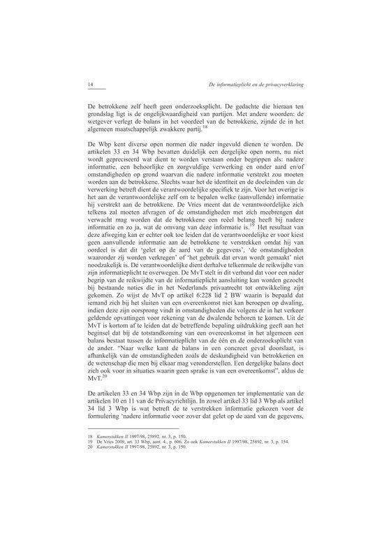 Recht doen aan Privacyverklaringen