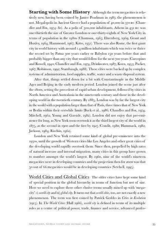 Megacities. Exploring a Sustainable Future