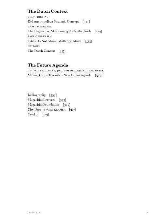 Megacities. Exploring a Sustainable Future