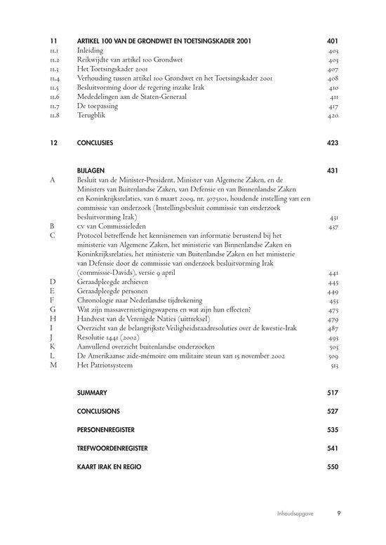 Rapport Commissie van onderzoek besluitvorming Irak