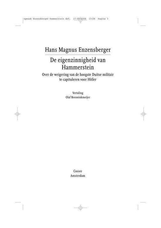 De eigenzinnigheid van Hammerstein
