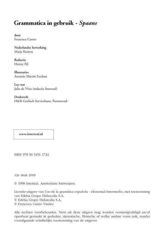Grammatica in gebruik - Spaans