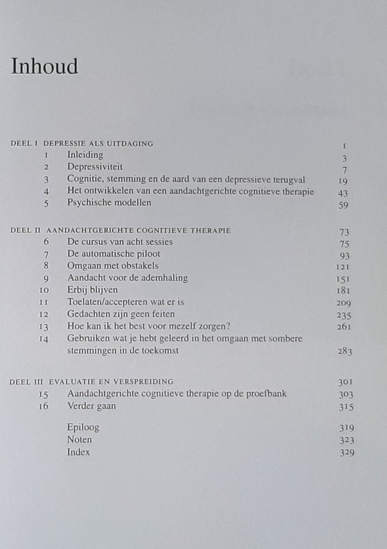 Aandachtgerichte cognitieve therapie bij depressie