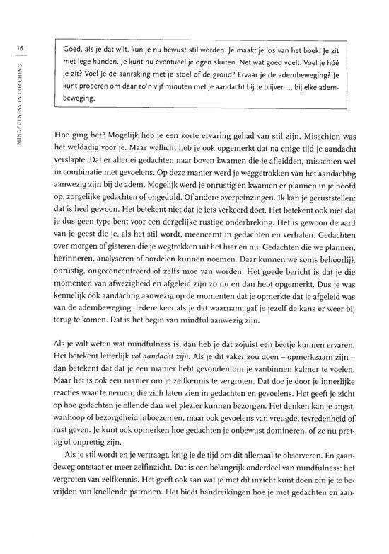 Mindfulness in coaching