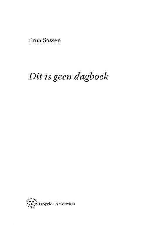 Dit is geen dagboek
