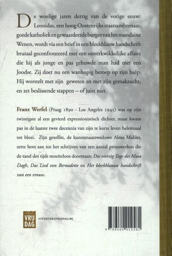 Het bleekblauwe handschrift van een vrouw