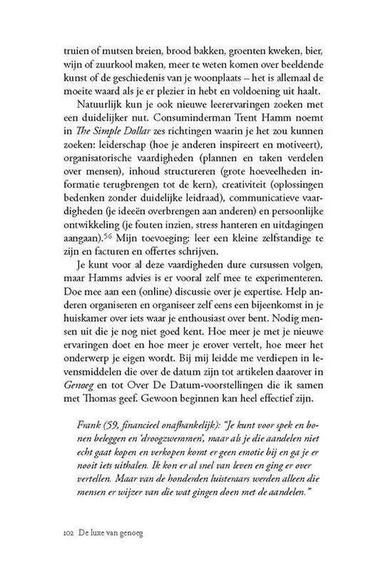 Genoeg reeks - De luxe van genoeg