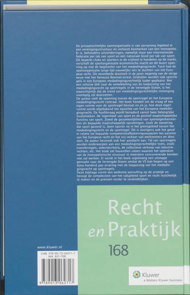 Recht en praktijk 168 - Sport en mededingingsrecht